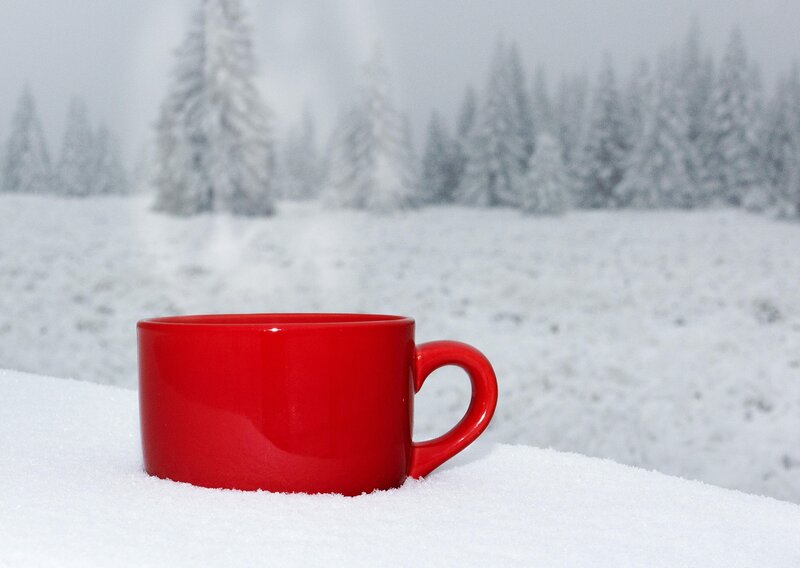 Red Mug in Snow