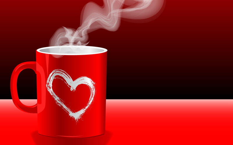 Red Mug with Heart — Warm