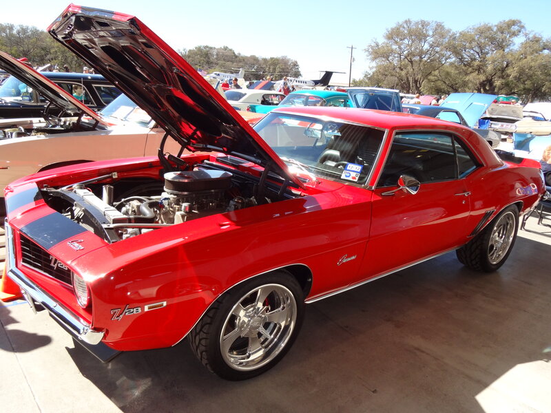 Red Muscle Car — Bright, Afternoon, Photograph