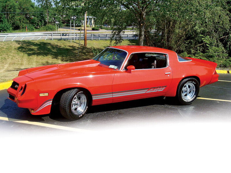 Red Muscle Car — Calm, Afternoon, Photograph, Tree