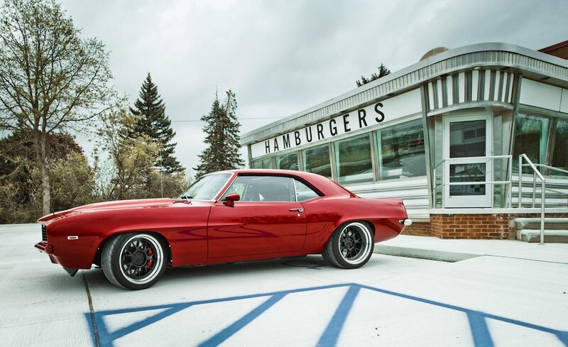 Red Muscle Car — Calm, Autumn