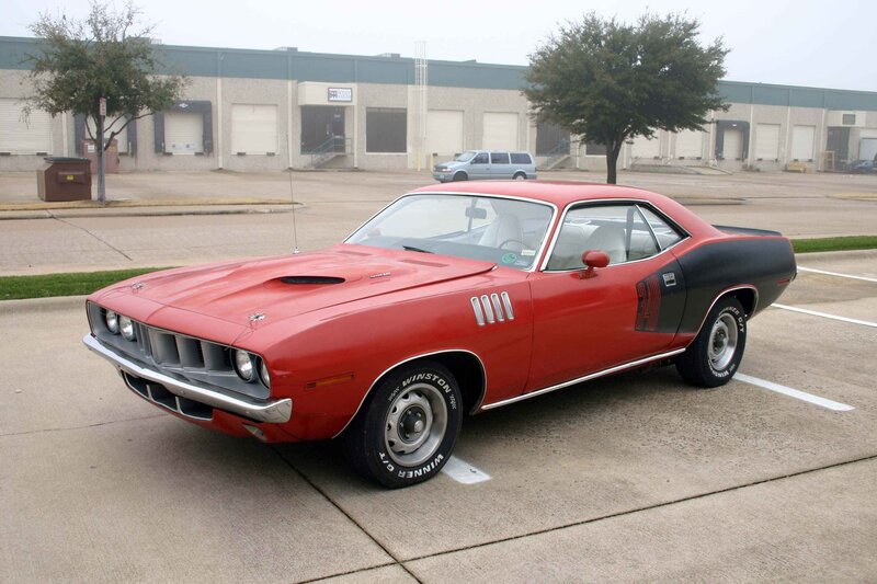 Red Muscle Car — Calm, Morning