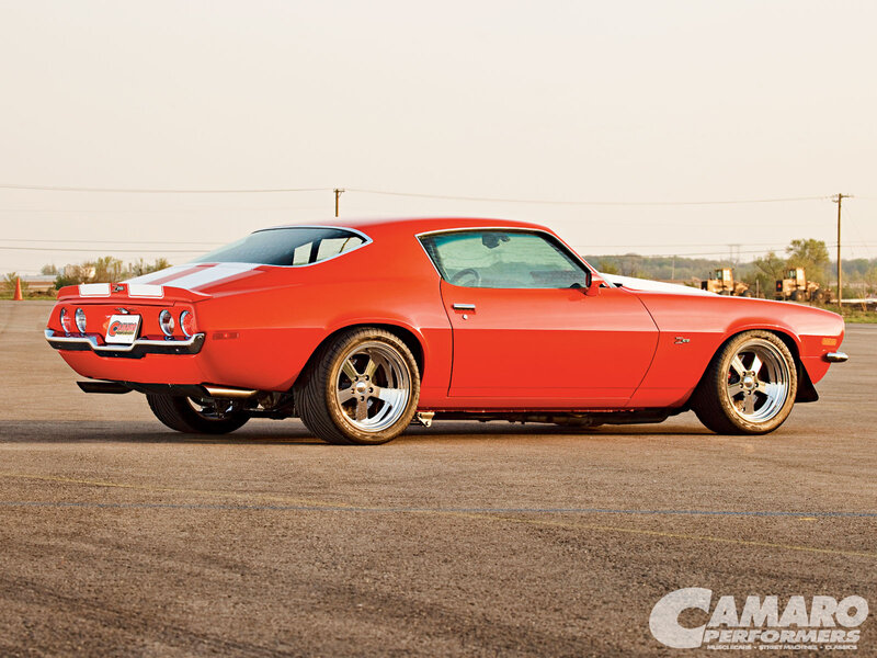 Red Muscle Car — Calm, Sunset