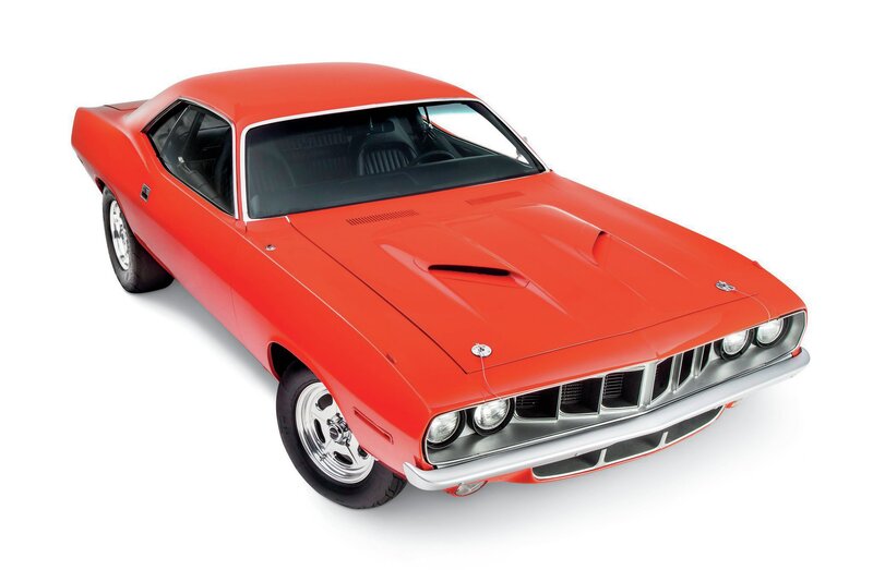 Red Muscle Car — Classic, Photograph, Hood Scoop