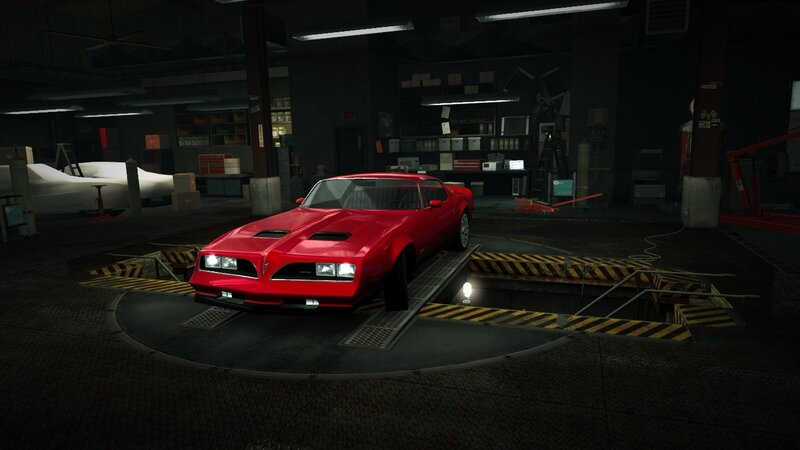 Red Muscle Car — Dark, Industrial