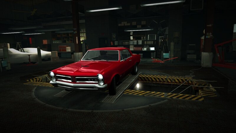 Red Muscle Car — Dark, Night, 3d Render, Garage