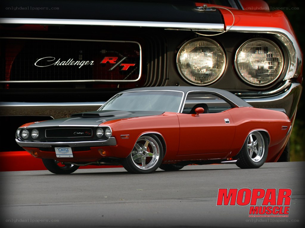 Red muscle car display