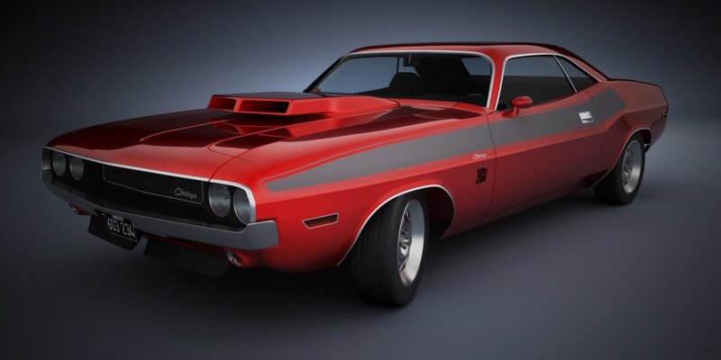 Red Muscle Car — Dramatic, 3d Render