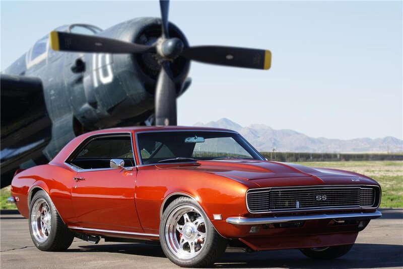 Red Muscle Car — Dramatic, Afternoon, Photograph, Airplane