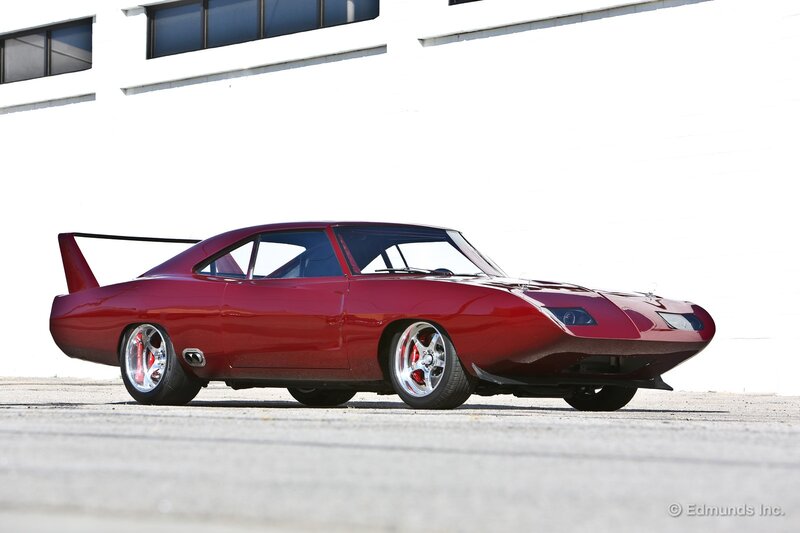 Red Muscle Car — Dramatic, Afternoon, Photograph, Building