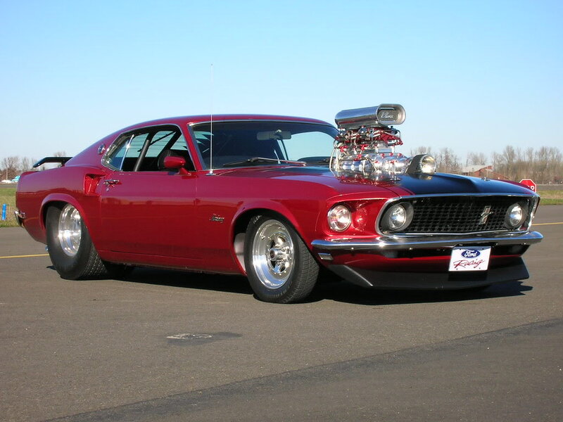 Red Muscle Car — Dramatic, Afternoon, Photograph, Engine, Tires