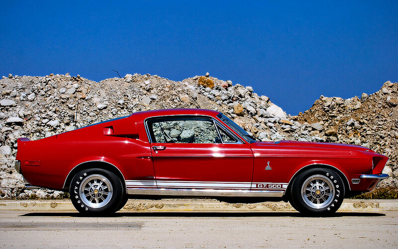Red Muscle Car — Dramatic, Afternoon, Photograph, Rock Pile