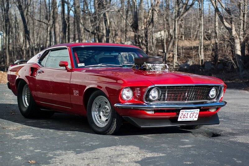 Red Muscle Car — Dramatic, Autumn, Photograph