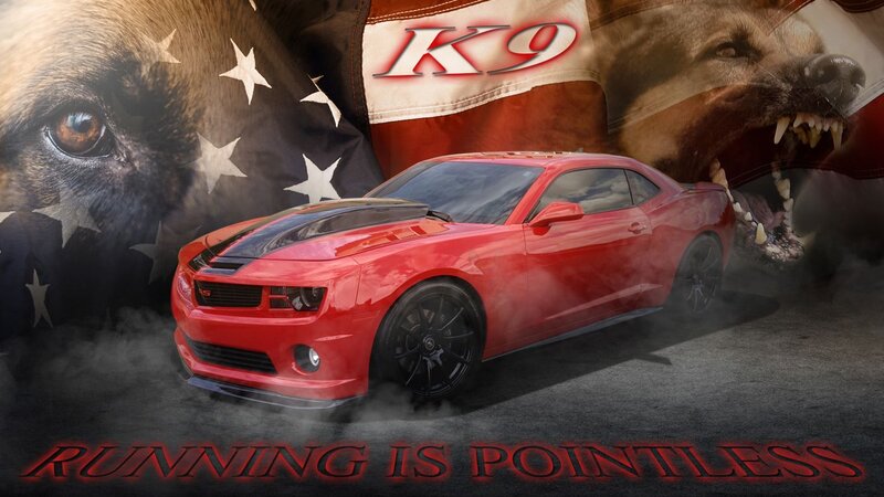 Red Muscle Car — Dramatic, Digital Art