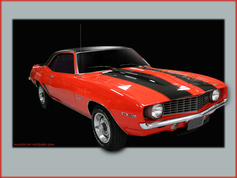 Red Muscle Car — Dramatic, Photograph, Black Stripes