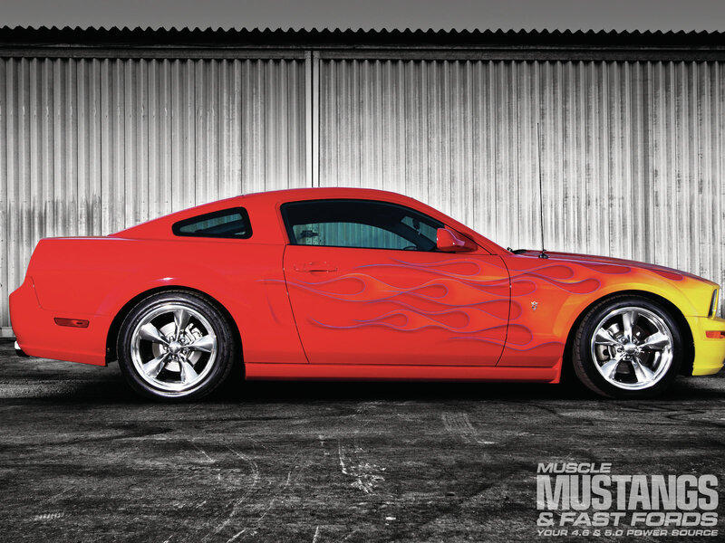 Red Muscle Car — Dramatic, Photograph, Flame Decals