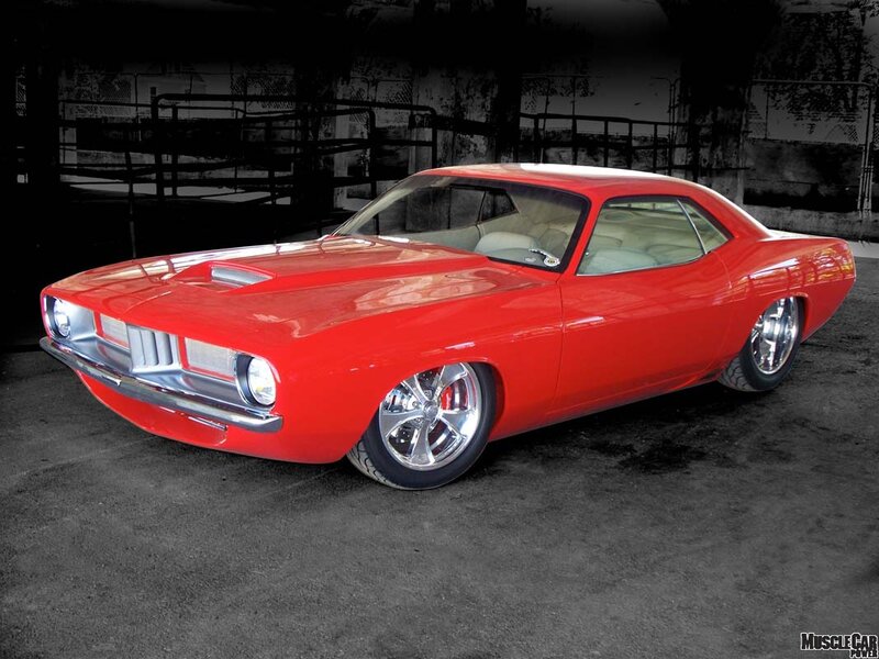 Red Muscle Car — Dramatic, Photograph, Garage