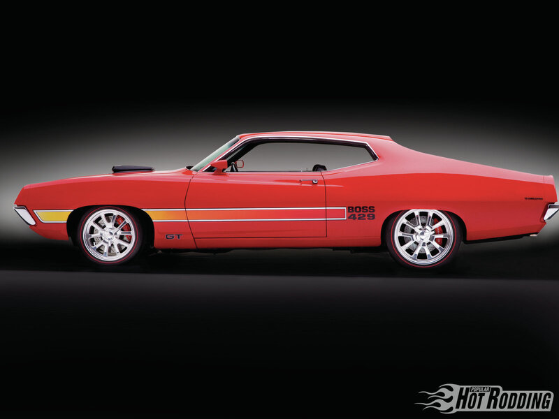 Red Muscle Car — Dramatic, Photograph, Stripes