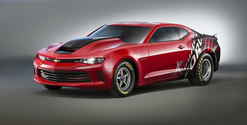 Red Muscle Car — Dramatic, Photograph, Tires, Hood Scoop