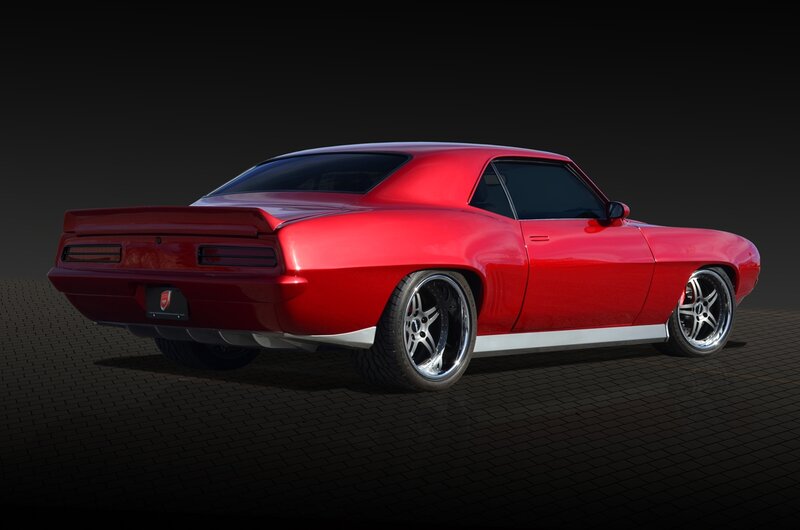 Red Muscle Car — Dramatic, Photograph, Wheels