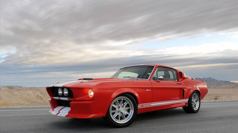 Red Muscle Car — Dramatic, Sunset, Photograph, Desert, Road