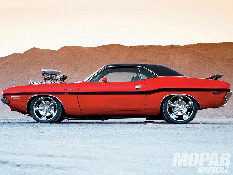 Red Muscle Car — Dramatic, Sunset, Photograph, Desert