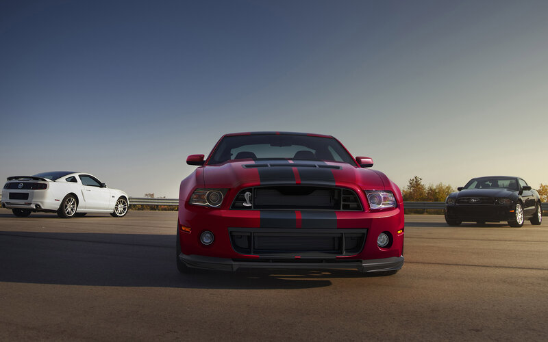 Red Muscle Car — Dramatic, Sunset, Photograph, White Car