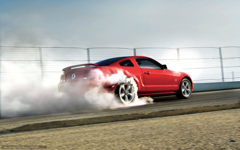 Red Muscle Car Drifting — Dynamic