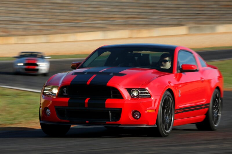 Red Muscle Car — Dynamic, Afternoon, Photograph, Race Track, Driver