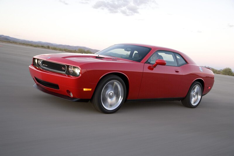 Red Muscle Car — Dynamic, Sunset, Photograph, Road