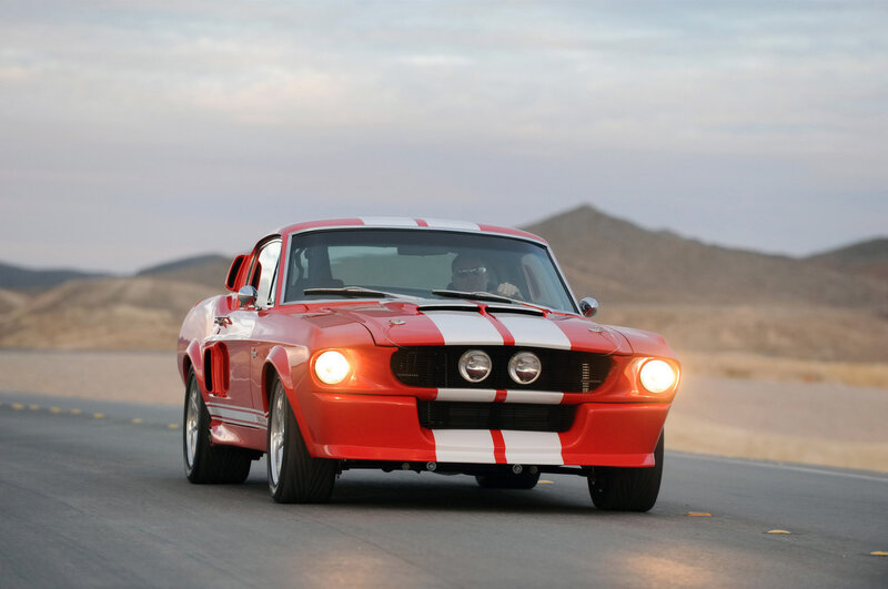 Red Muscle Car — Dynamic, Sunset