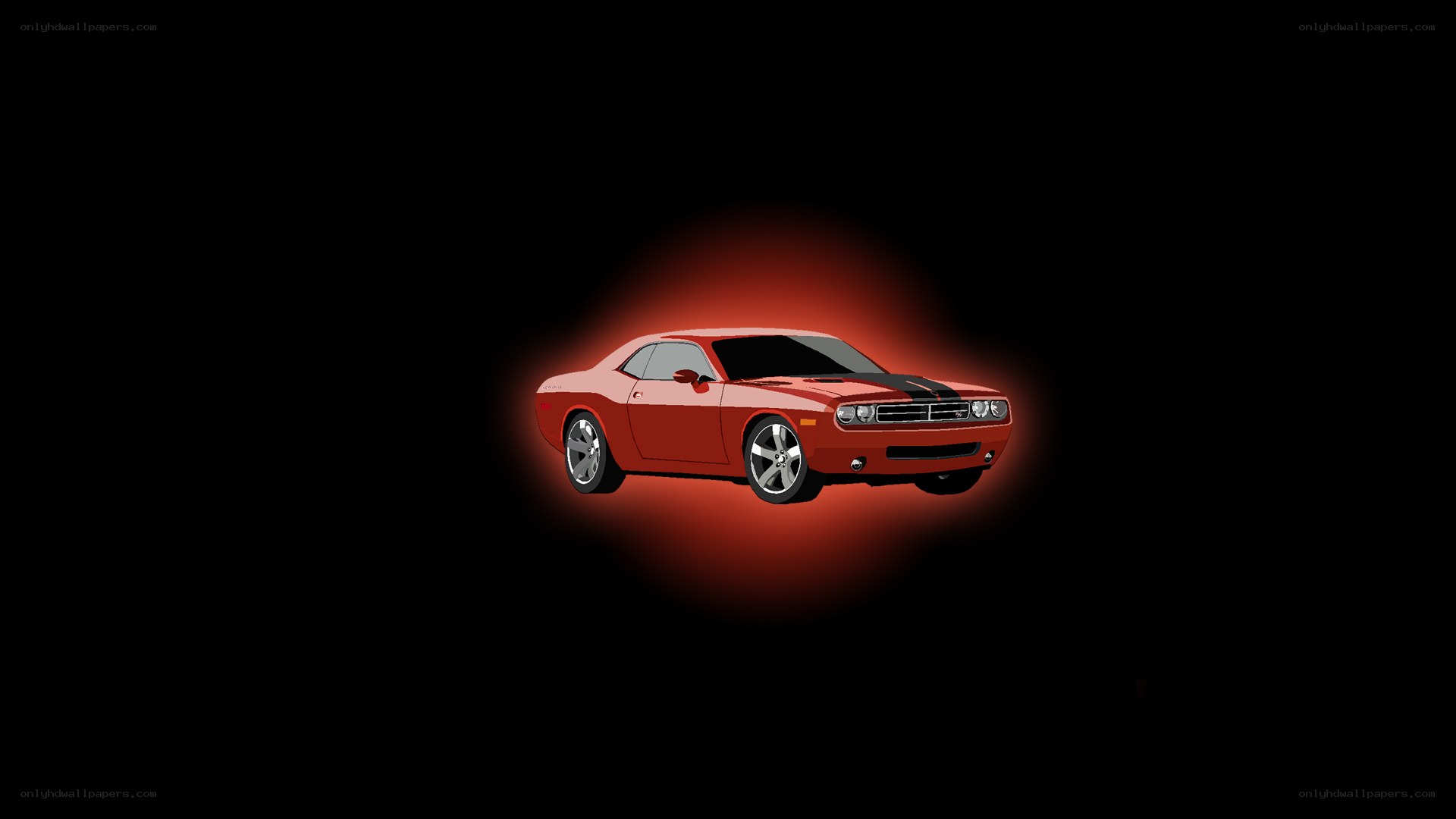 red muscle car illustration