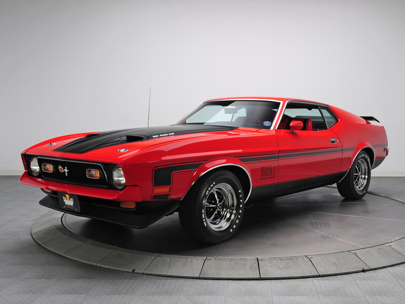 Red Muscle Car — Neutral, Photograph, Rotating Platform, Stripes