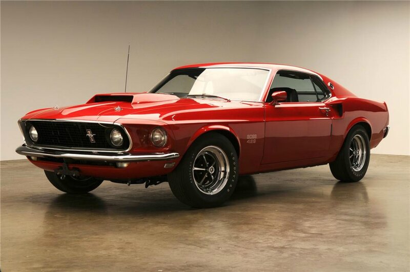 Red Muscle Car — Neutral, Photograph, Showroom, Chrome Wheels