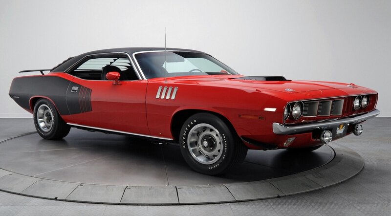 Red Muscle Car — Neutral, Photograph, Showroom