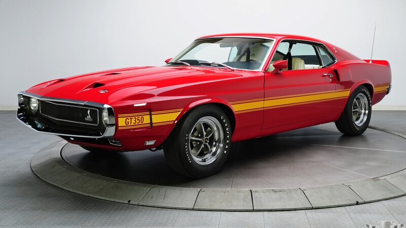 Red Muscle Car — Neutral, Photograph, Stripes, Wheel