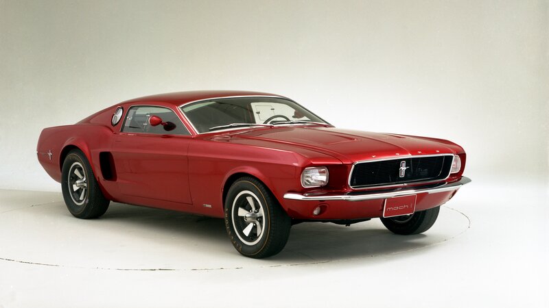 Red Muscle Car — Neutral, Photograph, White Background