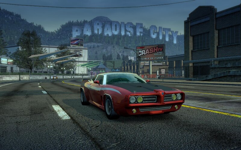Red Muscle Car on Road — Urban