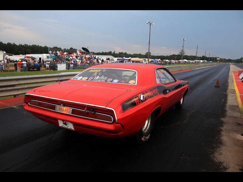 Red Muscle Car on Track — Active