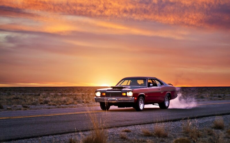 Red Muscle Car — Orange