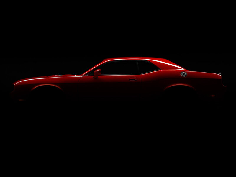 red muscle car silhouette