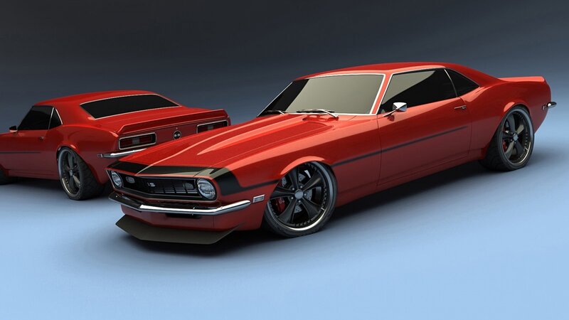 Red Muscle Cars — Dramatic