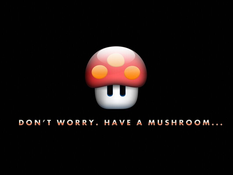 Red Mushroom Character — Black