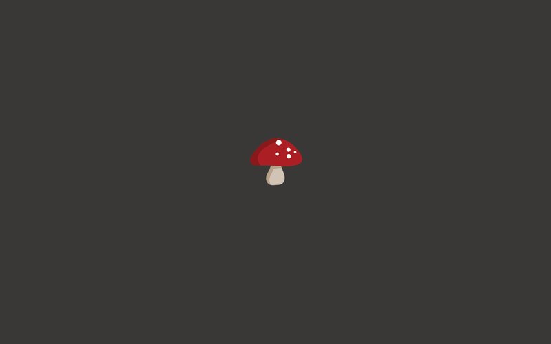 Red Mushroom with White Spots — Minimalist