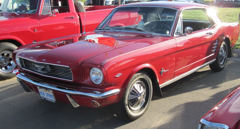 Red Mustang Car — Bright