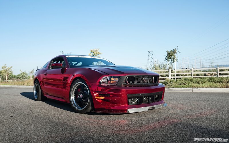 Red Mustang Car — Calm, Afternoon, Photograph
