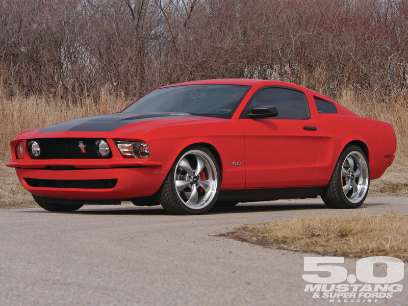 Red Mustang Car — Calm, Autumn