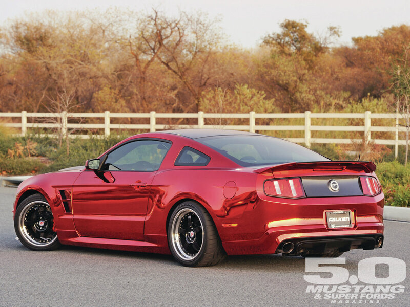 Red Mustang Car — Calm, Sunset