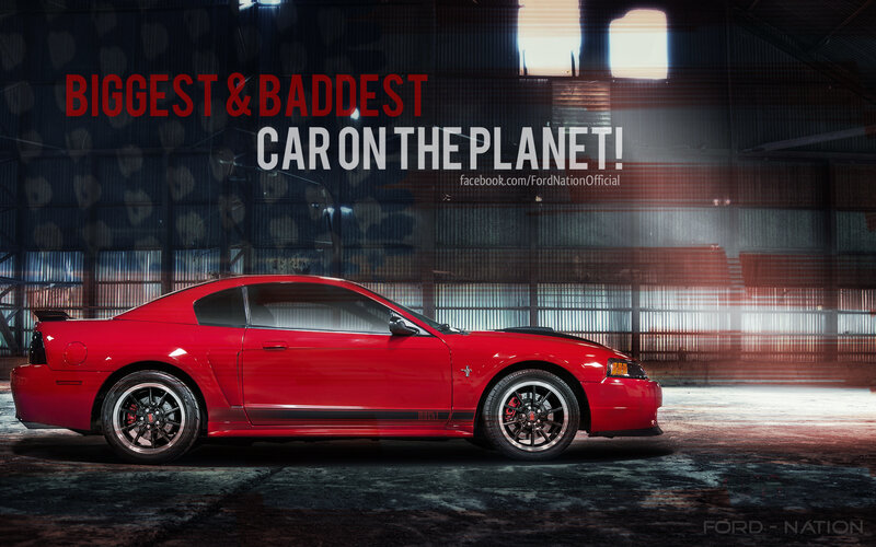 Red Mustang Car — Dramatic, Night