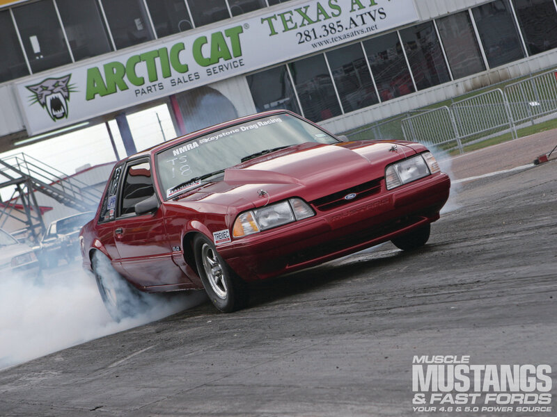 Red Mustang Car — Dynamic, Afternoon, Photograph, Smoke